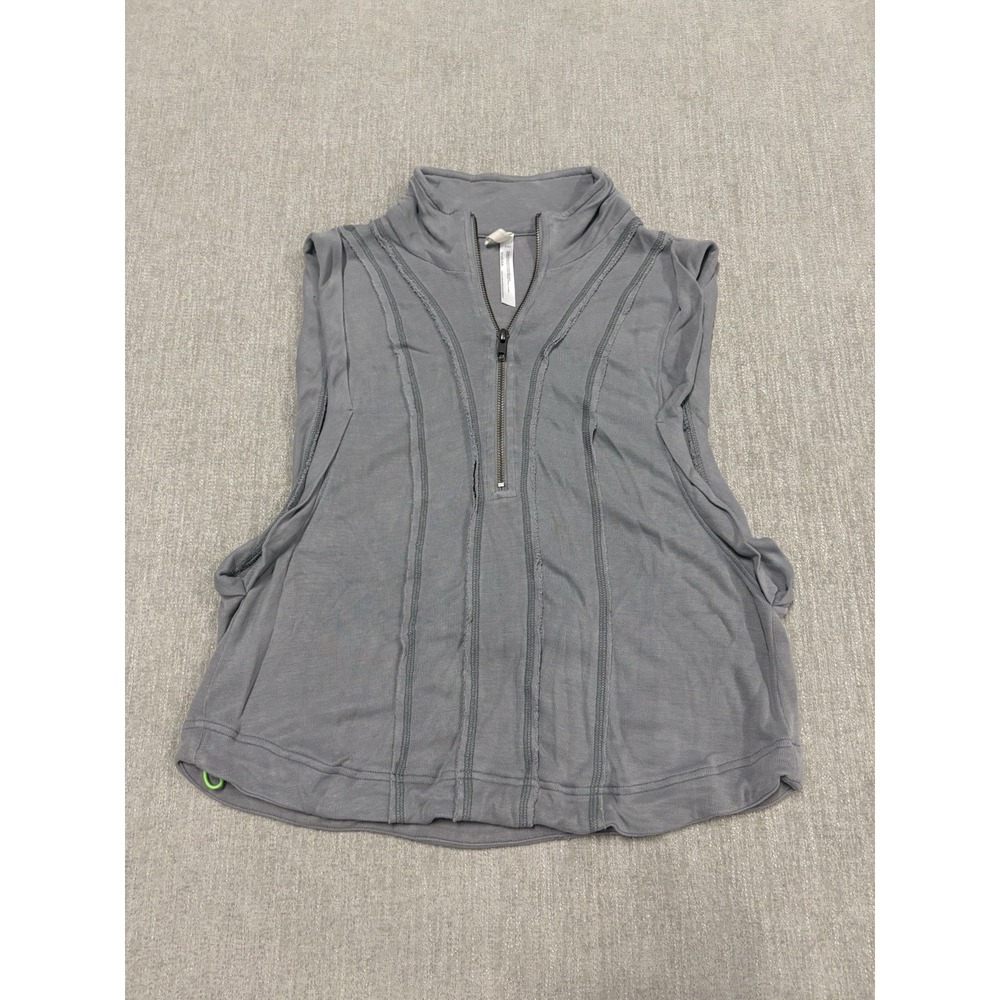 FP Free People Movement MOVIN' ON Half-Zip Vest Gray Women's Size Small